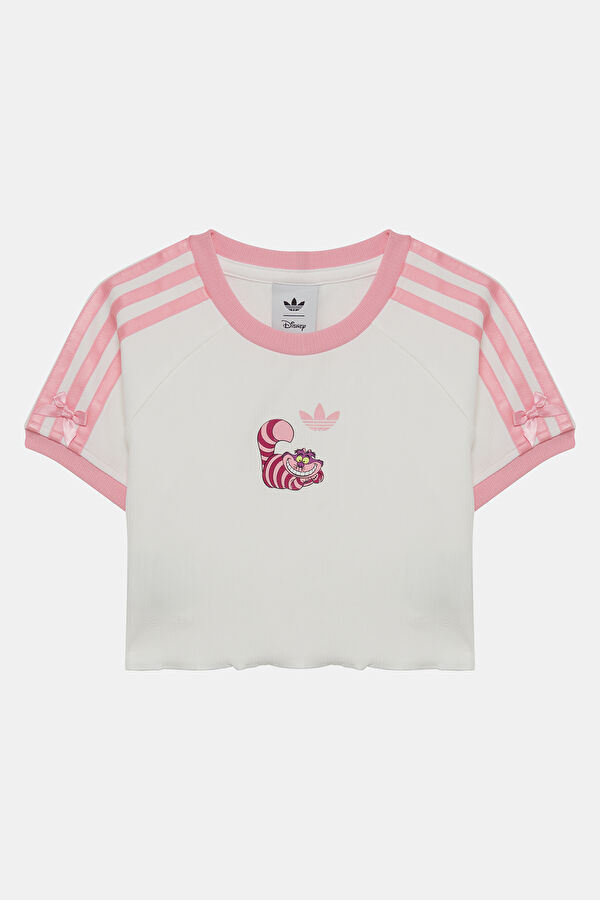 Beyaz Bisiklet Yaka Kadın T-Shirt