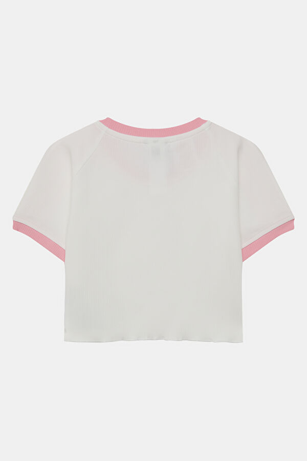 Beyaz Bisiklet Yaka Kadın T-Shirt 2