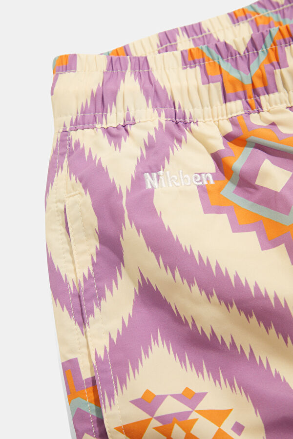 Purple Patterned Elastic Men's Swimsuit 4