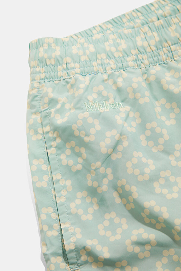 Light Blue Patterned Elastic Men's Swimsuit 4