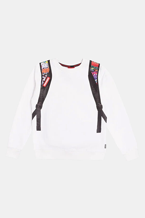 Beyaz Kapuşonlu Çocuk Sweatshirt