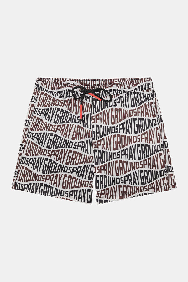 Multicolored Patterned Elasticated Men's Swimsuit