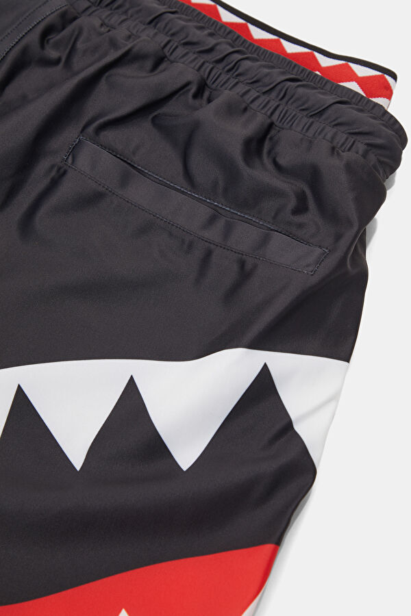 Men's Swimsuit with Black Pattern and Elastic Waistband 5