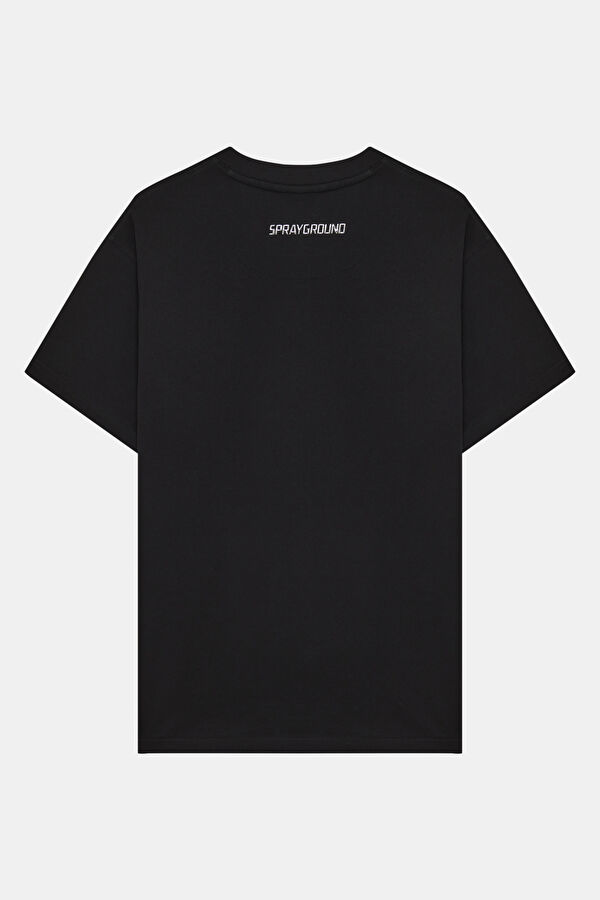 Relax Fit Black Crew Neck Printed Men's T-Shirt 2
