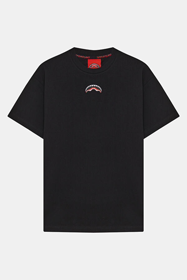 Relax Fit Black Crew Neck Printed Men's T-Shirt