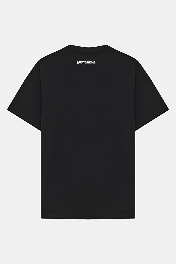 Relax Fit Black Crew Neck Printed Men's T-Shirt 2
