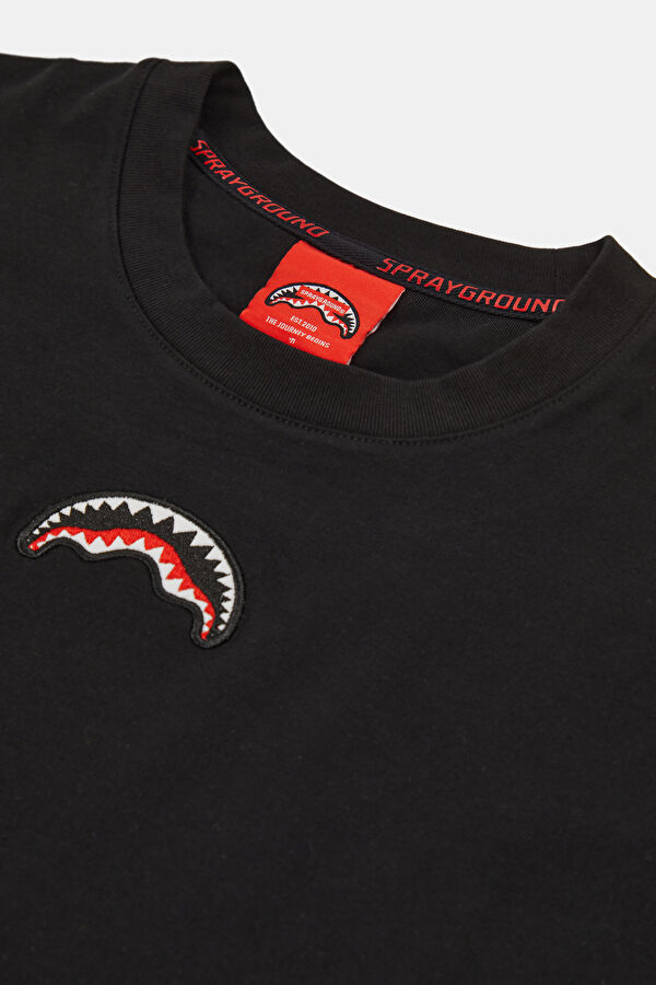 Relax Fit Black Crew Neck Printed Men's T-Shirt 3