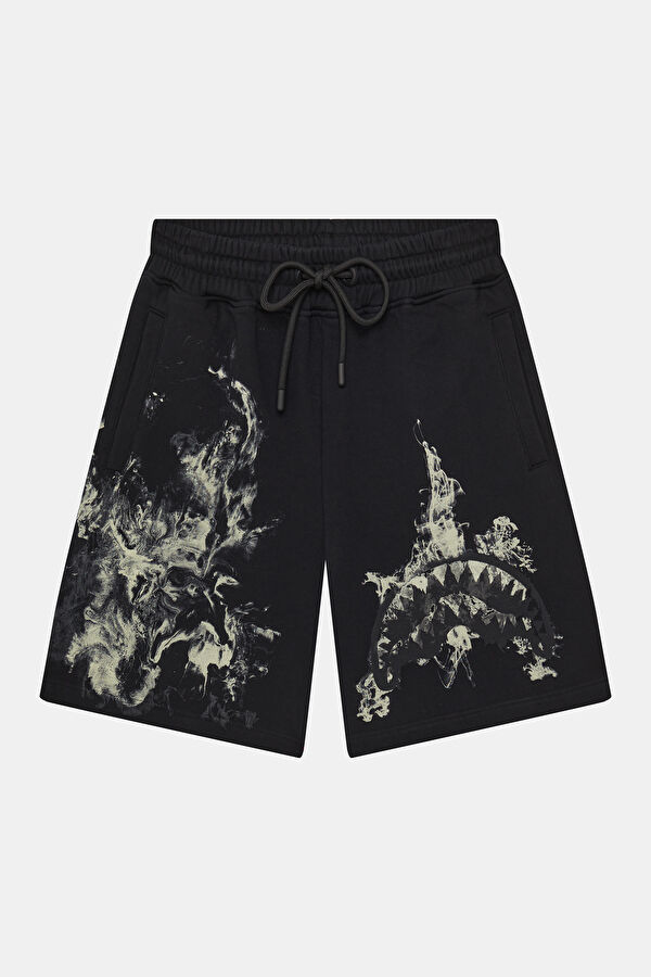 Black Patterned Men's Shorts