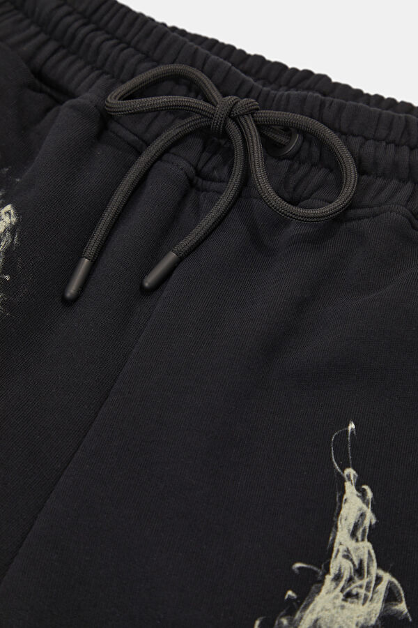 Black Patterned Men's Shorts 3