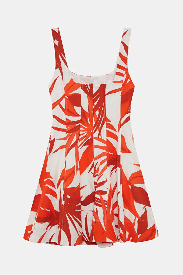 Multicolored Patterned Short Women's Dress 2