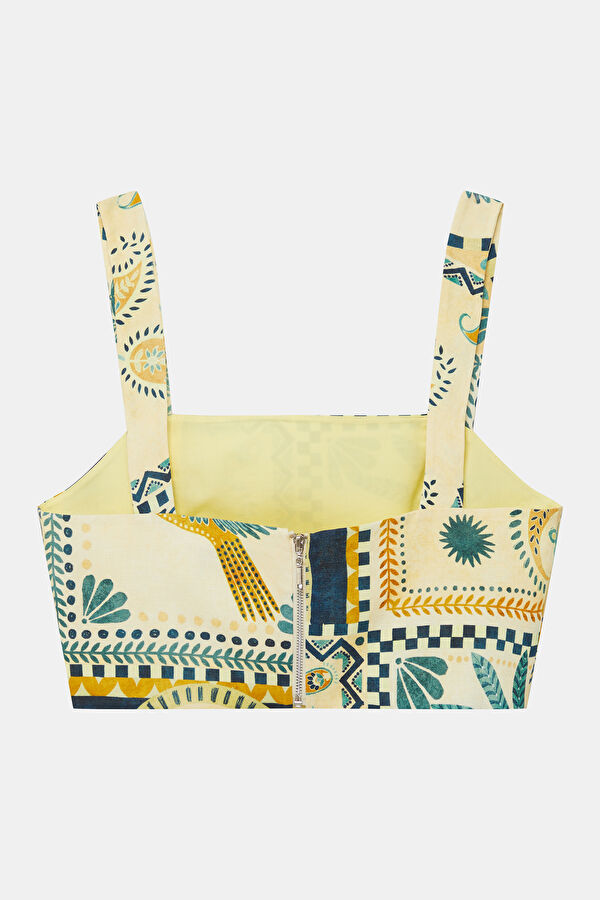 Colorful Patterned Strappy Women's Blouse 2