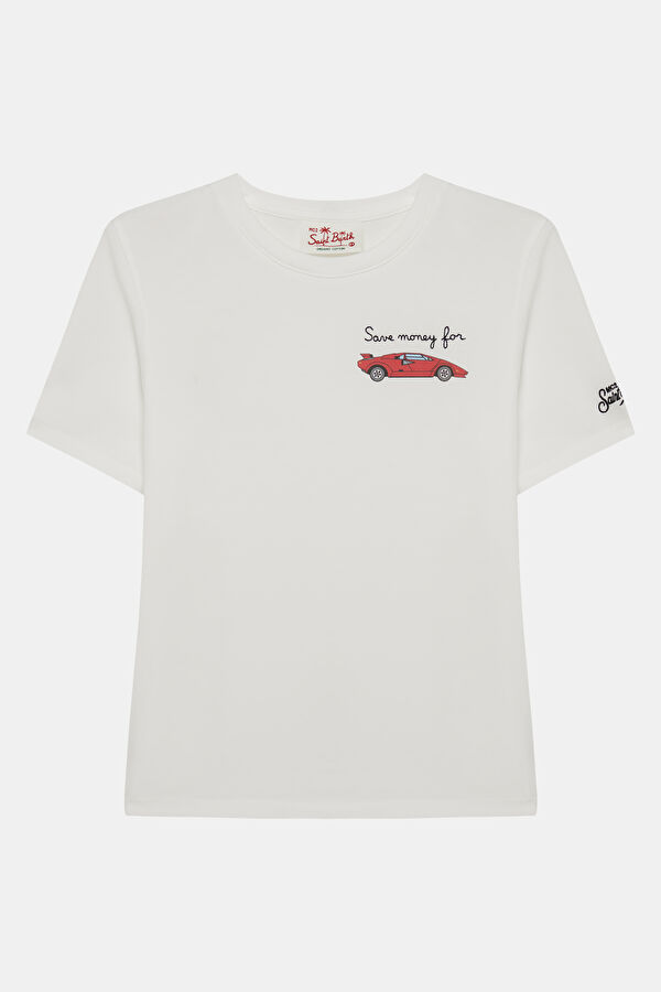 White Crew Neck Printed Children's T-Shirt