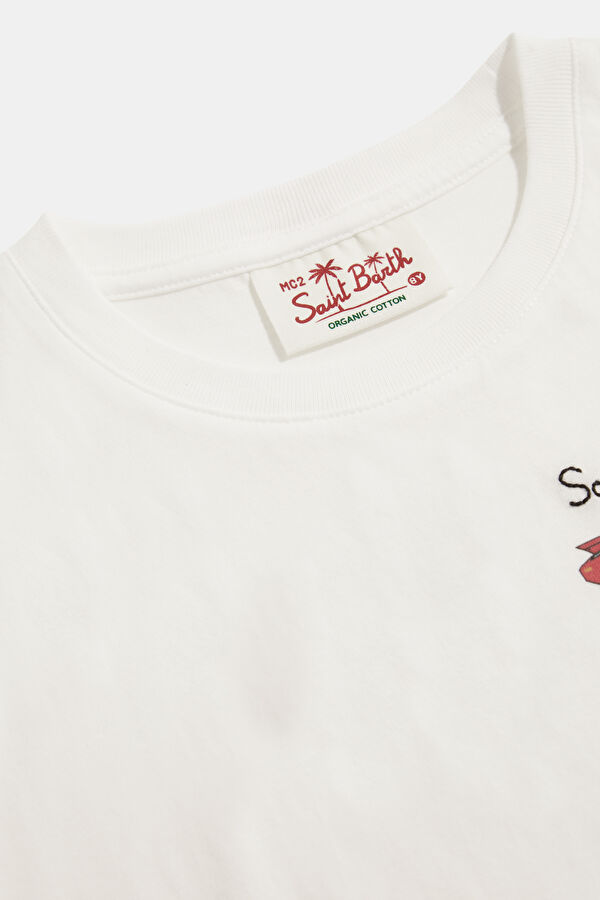 White Crew Neck Printed Children's T-Shirt 3