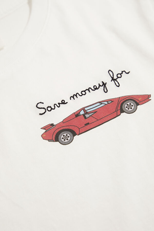 White Crew Neck Printed Children's T-Shirt 4