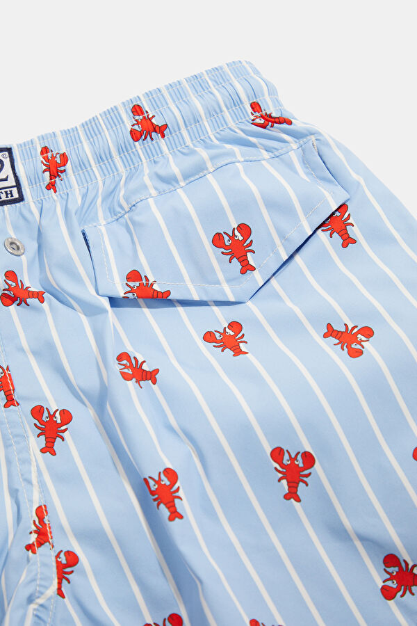 Light Blue Patterned Children's Shorts 5