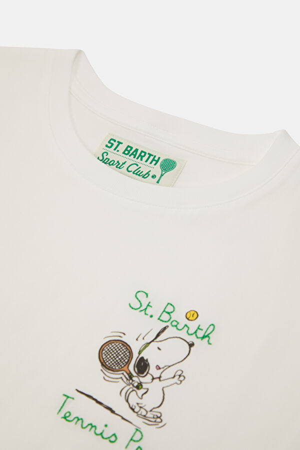 Children's White Crew Neck T-Shirt with Print 3
