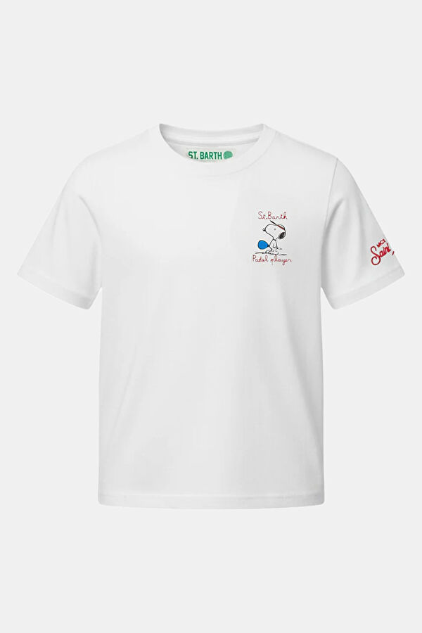 White Crew Neck Printed Kids T-Shirt