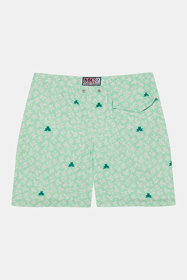 Aqua Green Patterned Children's Shorts 2