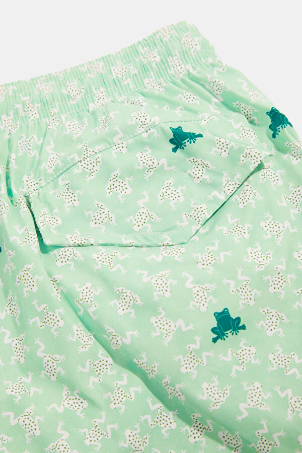Aqua Green Patterned Children's Shorts 6