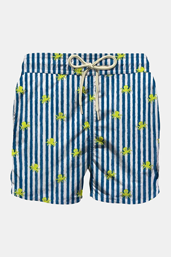 Dark Blue Patterned Children's Swimsuit
