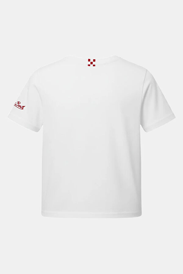 White Crew Neck Printed Kids T-Shirt 2