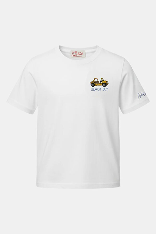White Crew Neck Printed Kids T-Shirt