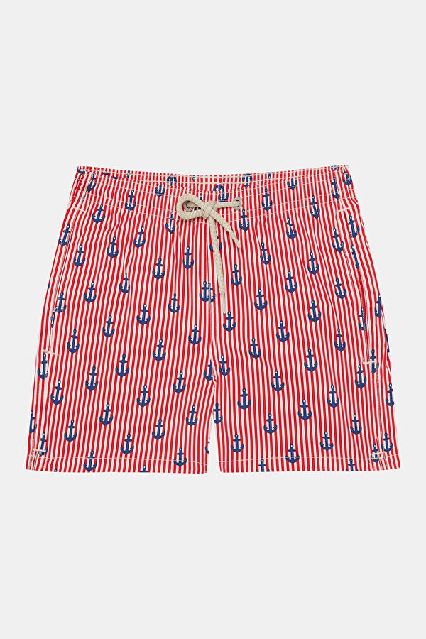 Red Patterned Children's Shorts