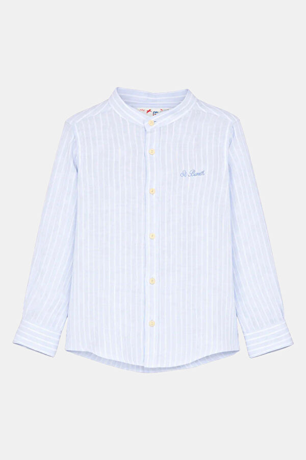 Blue Patterned Kids Shirt