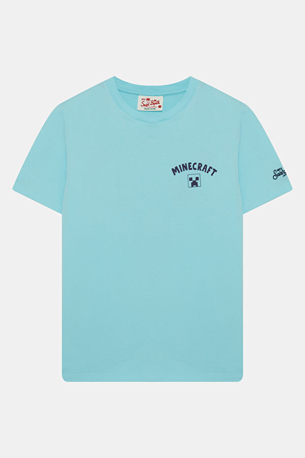 Mavi Bisiklet Yaka Baskılı Çocuk T-Shirt