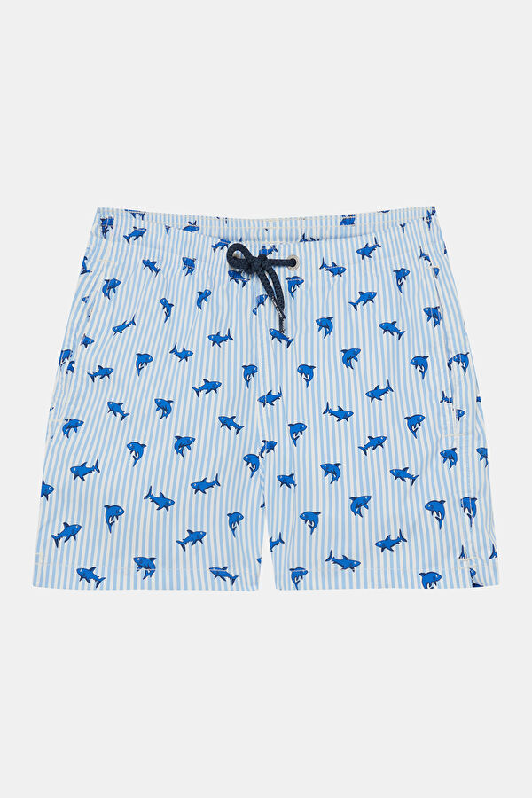 Light Blue Patterned Children's Shorts