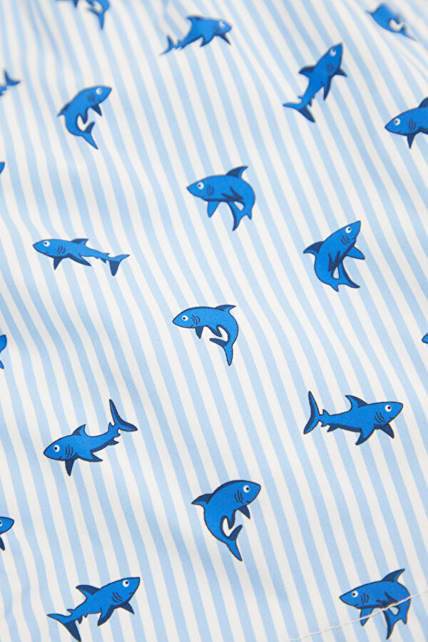 Light Blue Patterned Children's Shorts 4