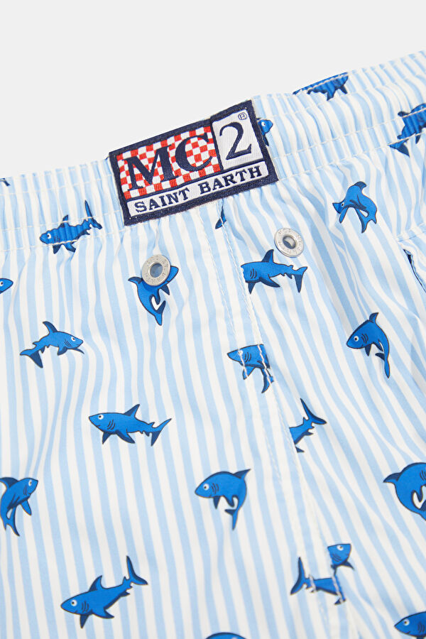 Light Blue Patterned Children's Shorts 5