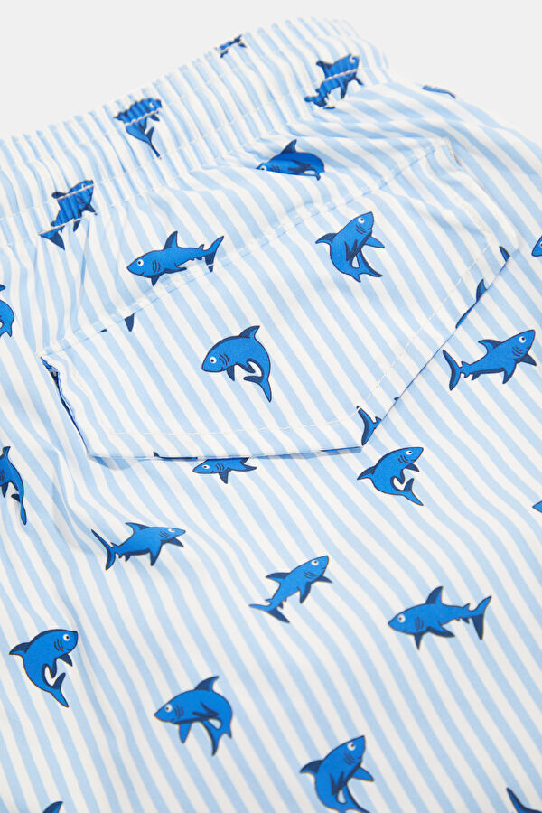 Light Blue Patterned Children's Shorts 6