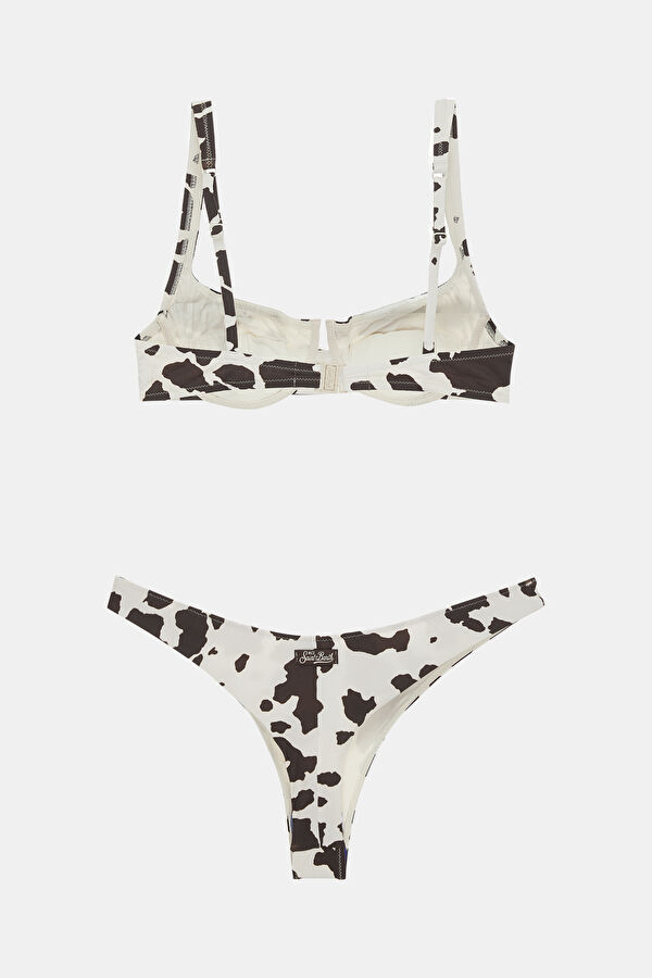 Kahve Desenli Bağlamalı Kadın Bikini 2