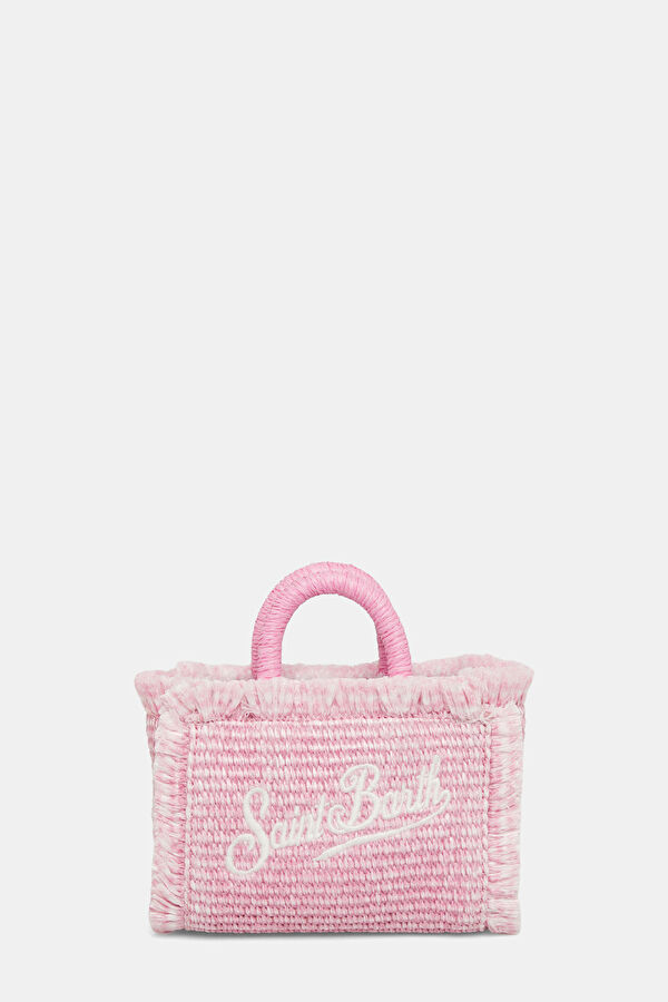 Vanity Micro Straw Pembe Desenli Çanta