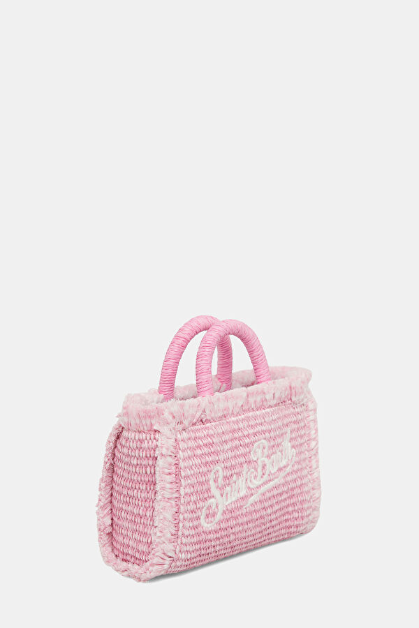 Vanity Micro Straw Pembe Desenli Çanta 3