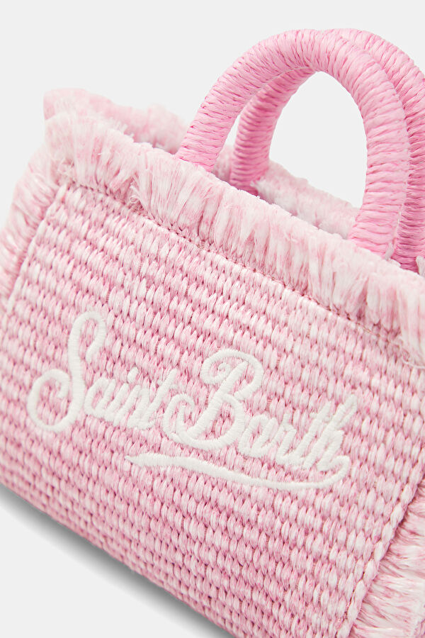 Vanity Micro Straw Pembe Desenli Çanta 5