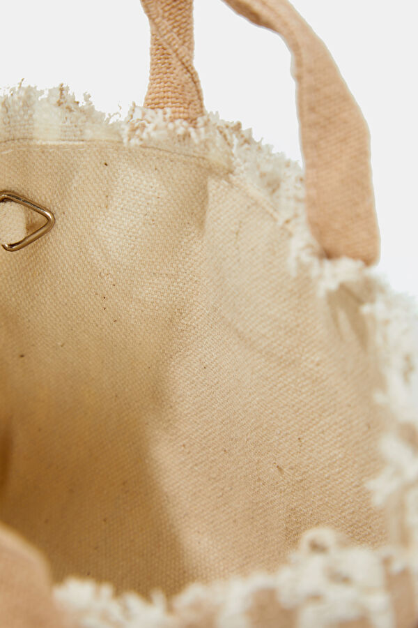 Phone Bag Linen Bej Desenli Çanta 6