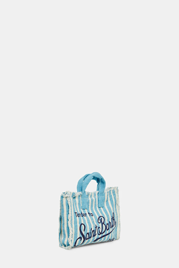 Phone Bag Linen Mavi Desenli Çanta 3
