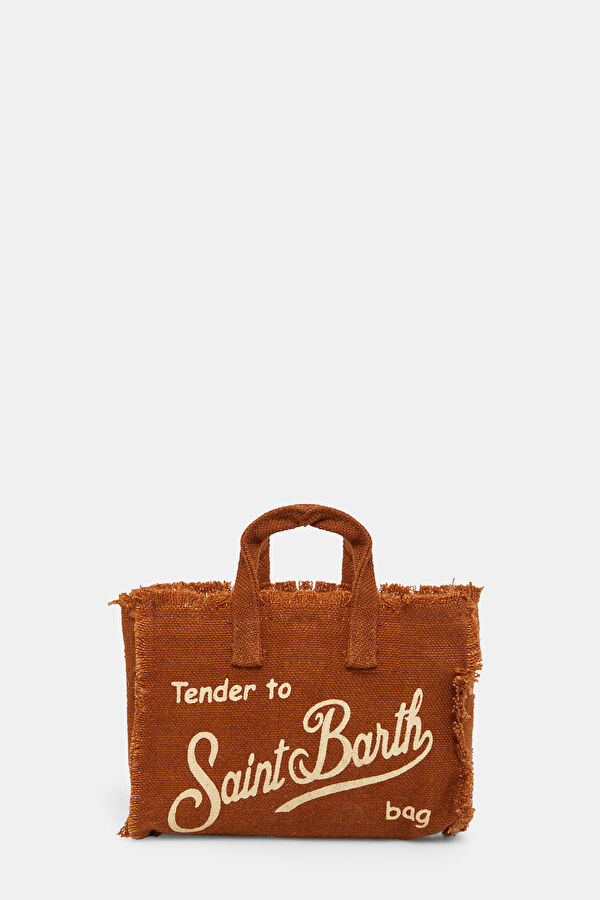 Phone Bag Linen Brown Patterned Bag