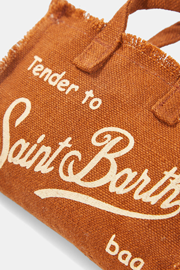 Phone Bag Linen Brown Patterned Bag 5