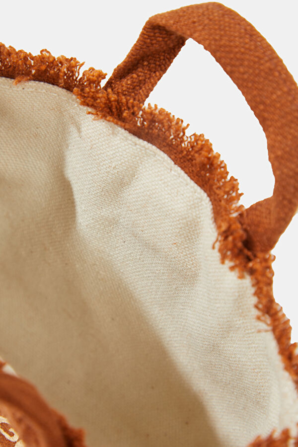 Phone Bag Linen Brown Patterned Bag 6
