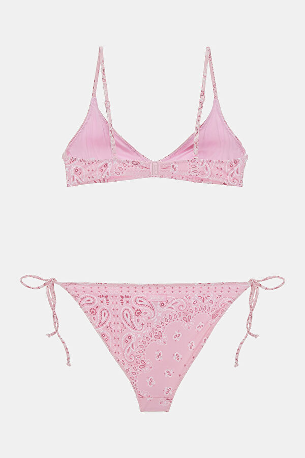Pink Patterned Tie-Up Bikini 2