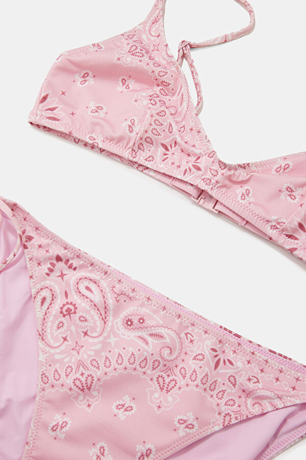 Pink Patterned Tie-Up Bikini 3