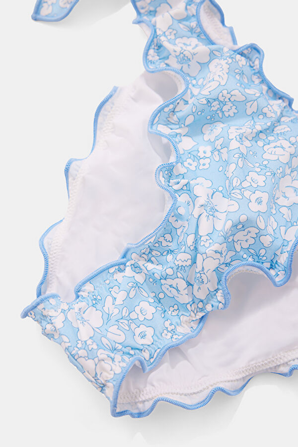 Light Turquoise Patterned Tie-Up Women's Bikini 4