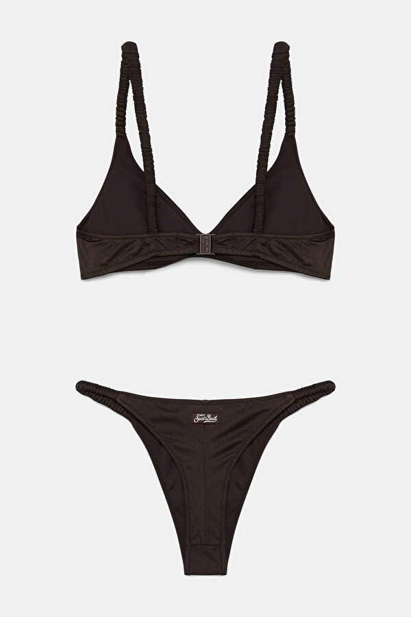 Kahve Desenli Bağlamalı Kadın Bikini 2