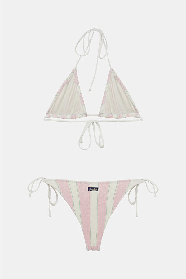Pink Patterned Lace-Up Women's Bikini 2