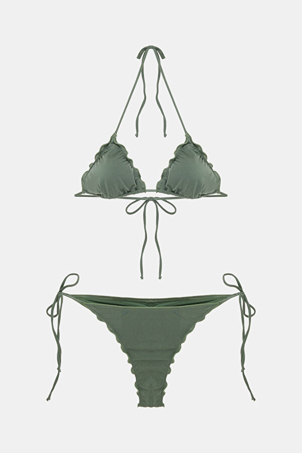 Haki Bağcıklı Kadın Bikini