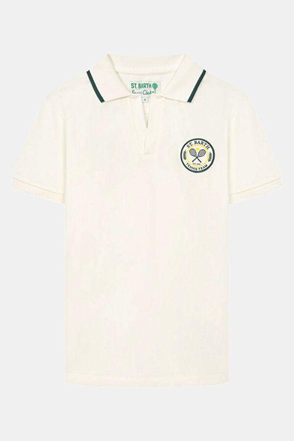 White Crew Neck Printed Kids T-Shirt