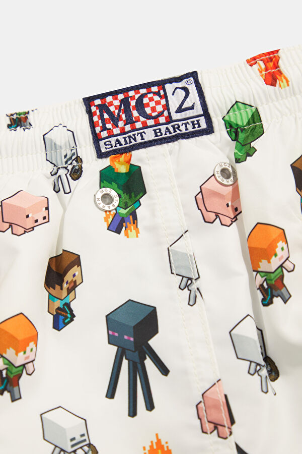 White Patterned Children's Shorts 6